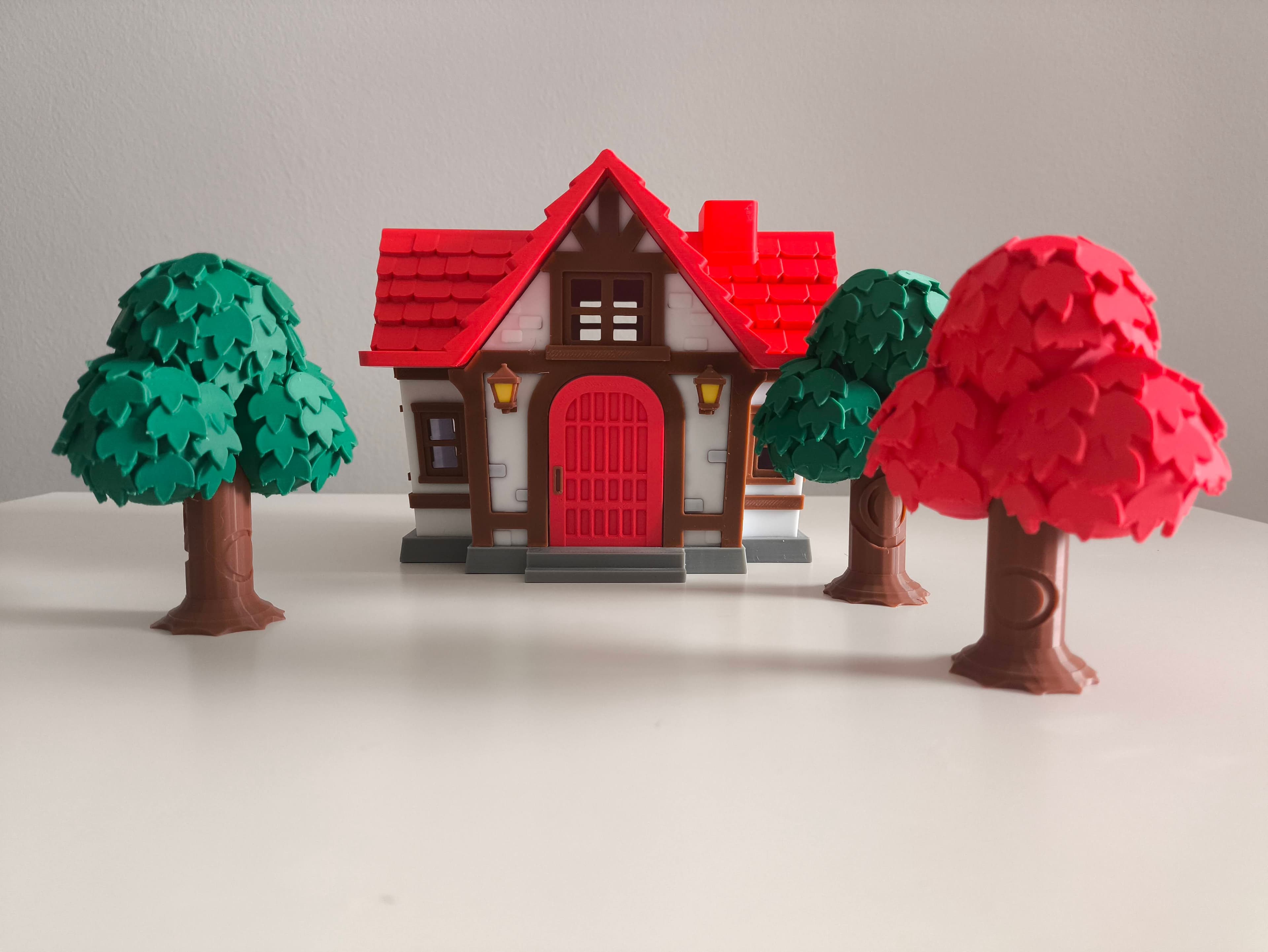 3D Island-Style House – 25 cm with Trees and Opening Door - Thumbnail 7