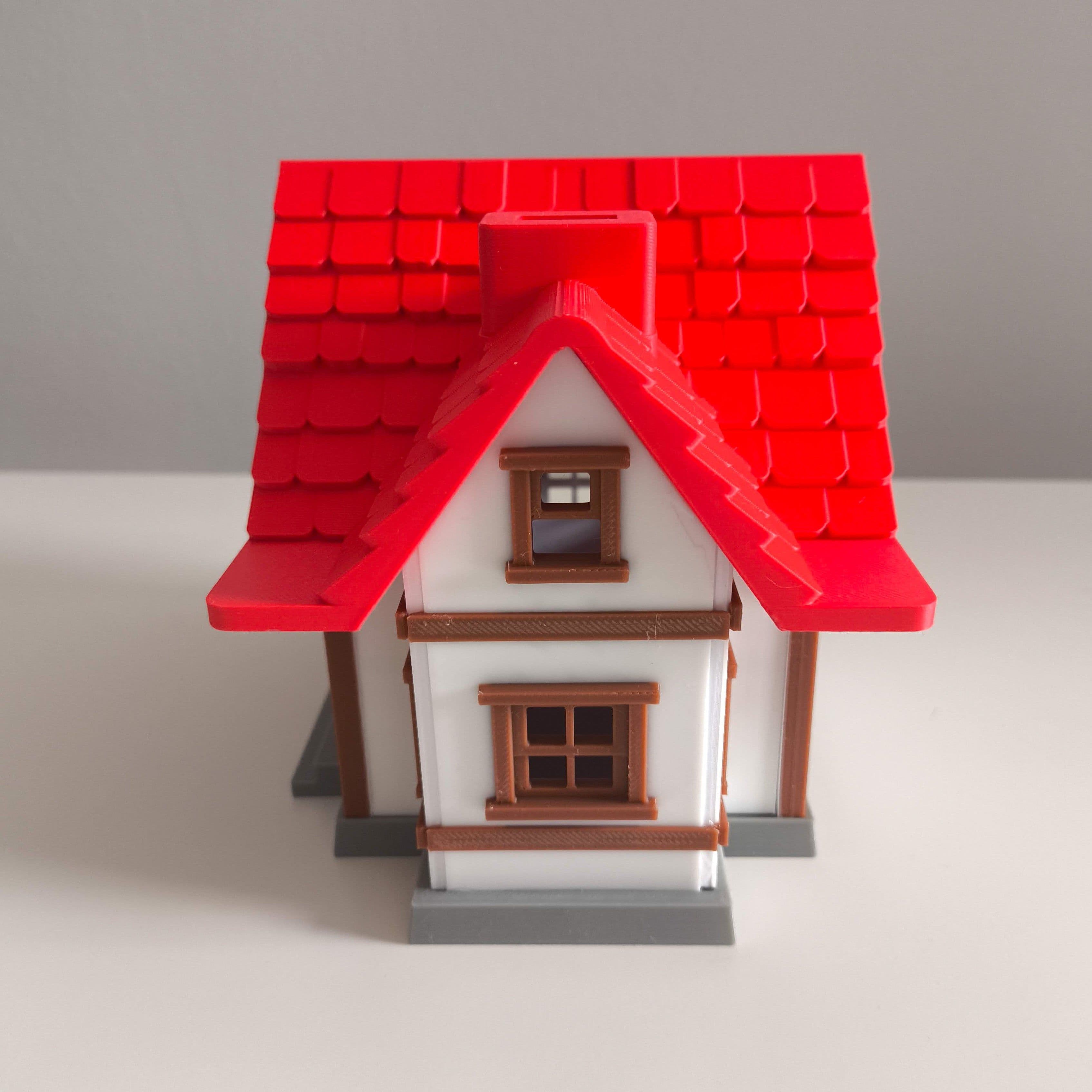 3D Island-Style House – 25 cm with Trees and Opening Door - Thumbnail 3