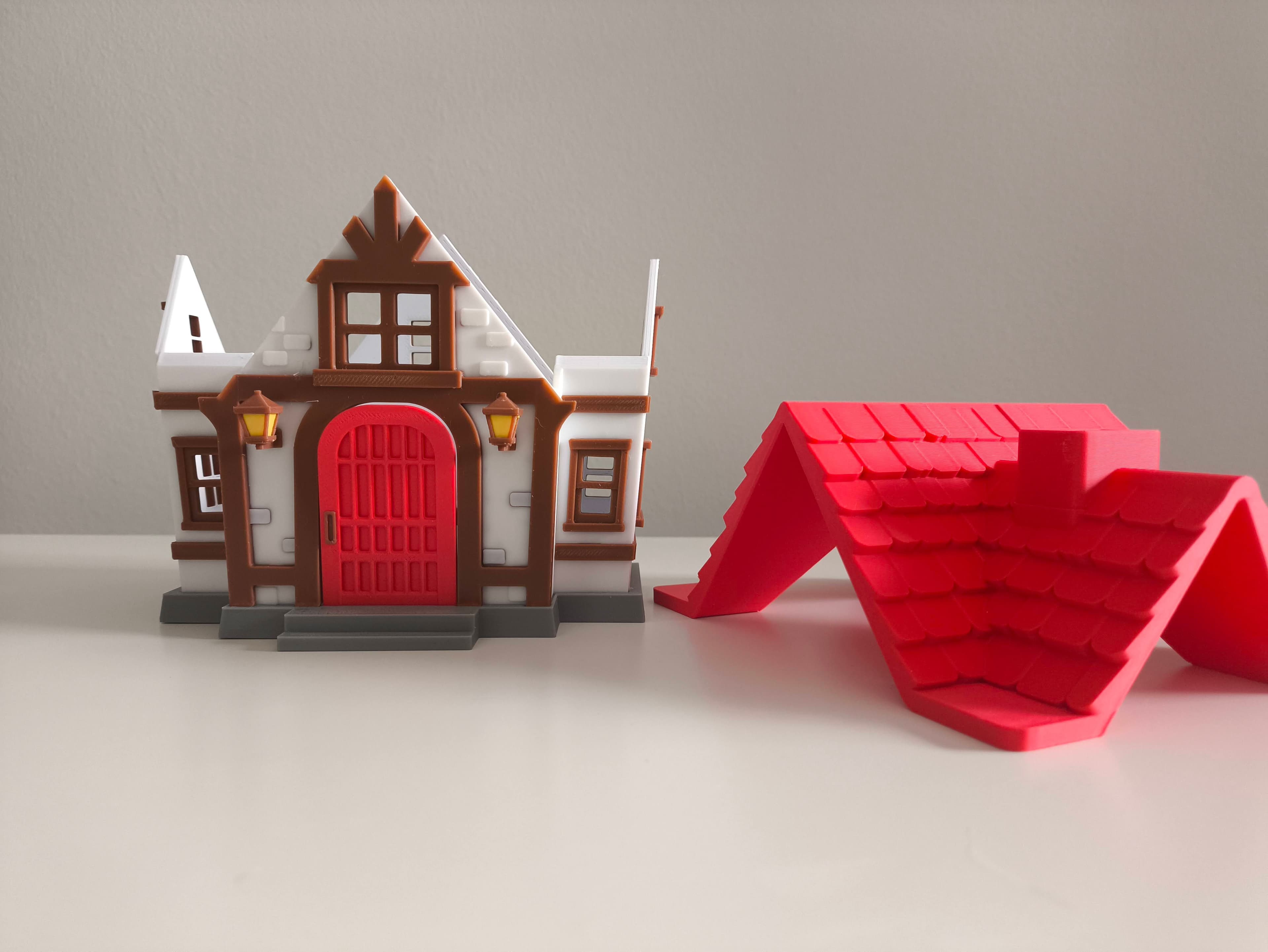 3D Island-Style House – 25 cm with Trees and Opening Door - Thumbnail 5
