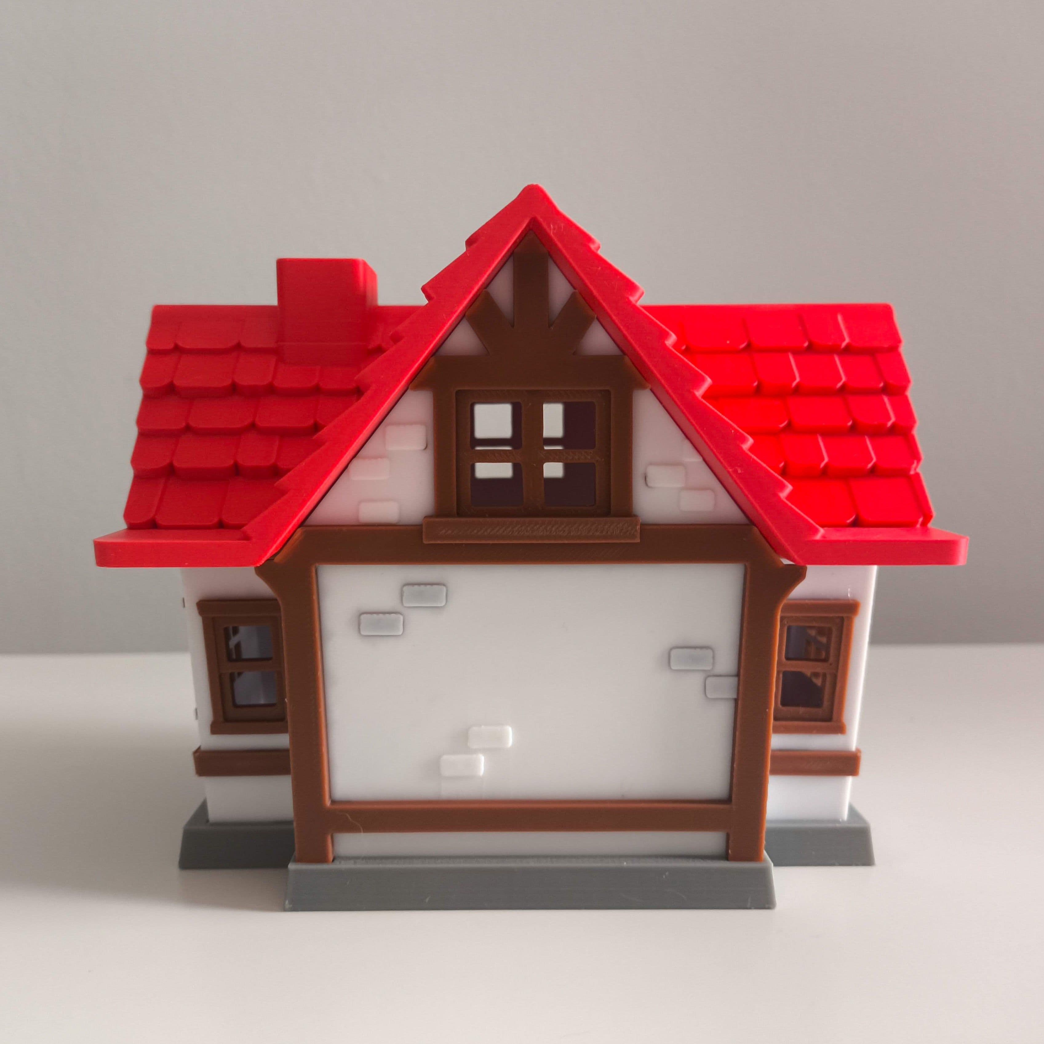 3D Island-Style House – 25 cm with Trees and Opening Door - Thumbnail 4