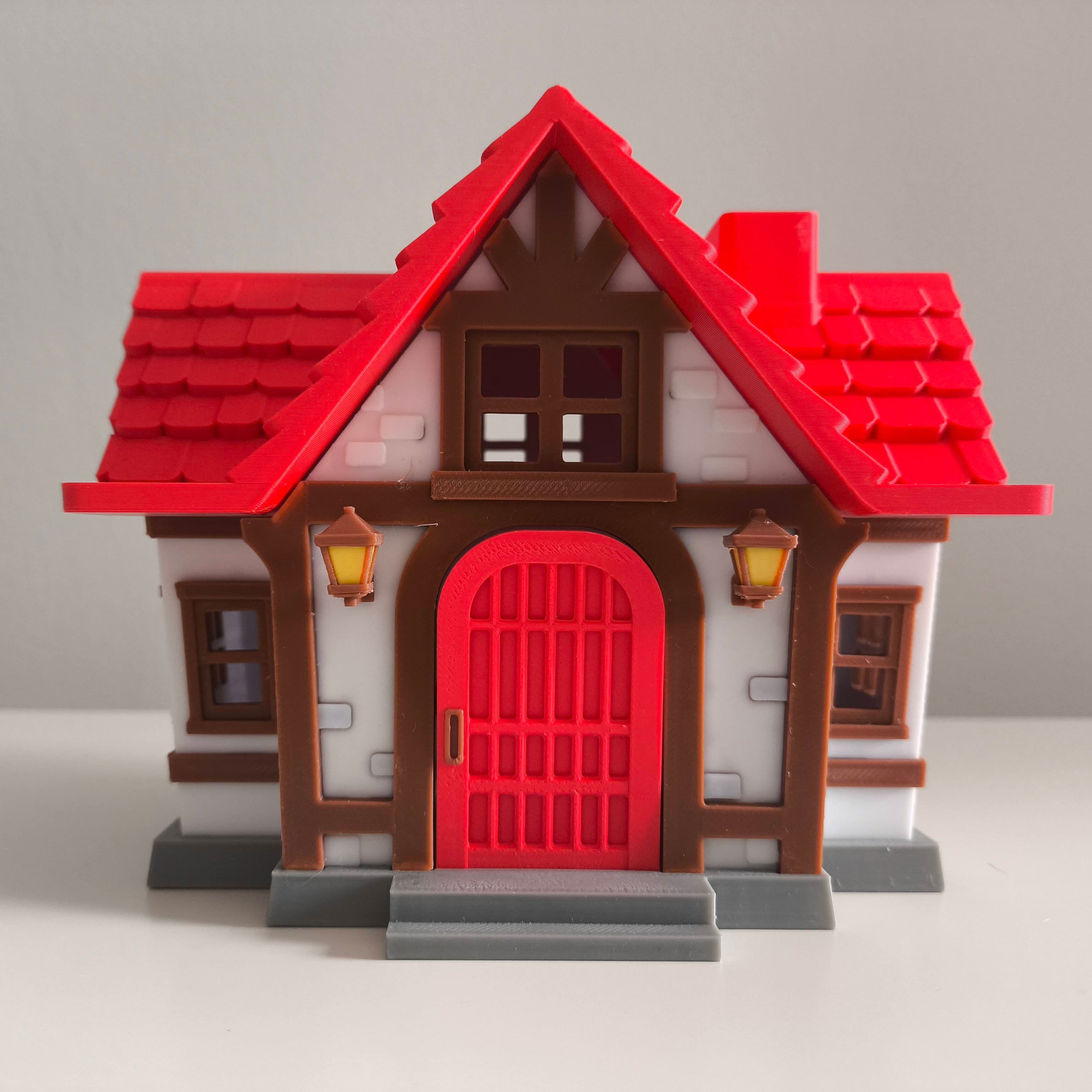 3D Island-Style House – 25 cm with Trees and Opening Door - Thumbnail 2